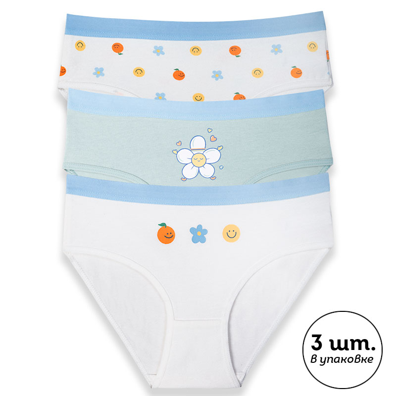 ст. цена330руб.! GULB3352(3) трусы для девочек (3 шт в кор.)