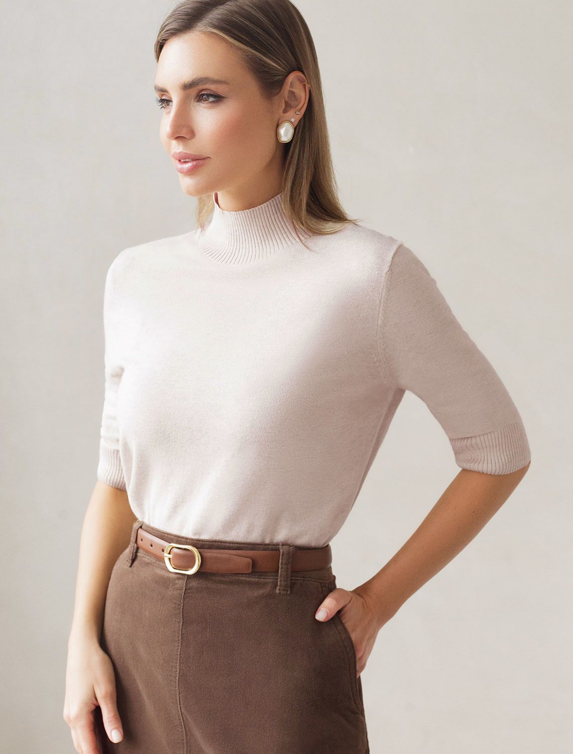 Джемпер тонкой вязки из хлопка с нейлоном