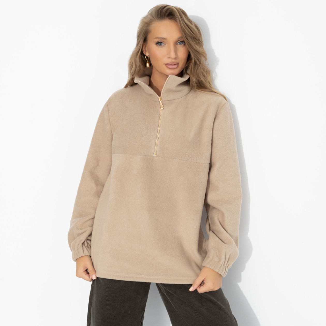 Свитшот флисовый, Игра на опережение (бежевый)