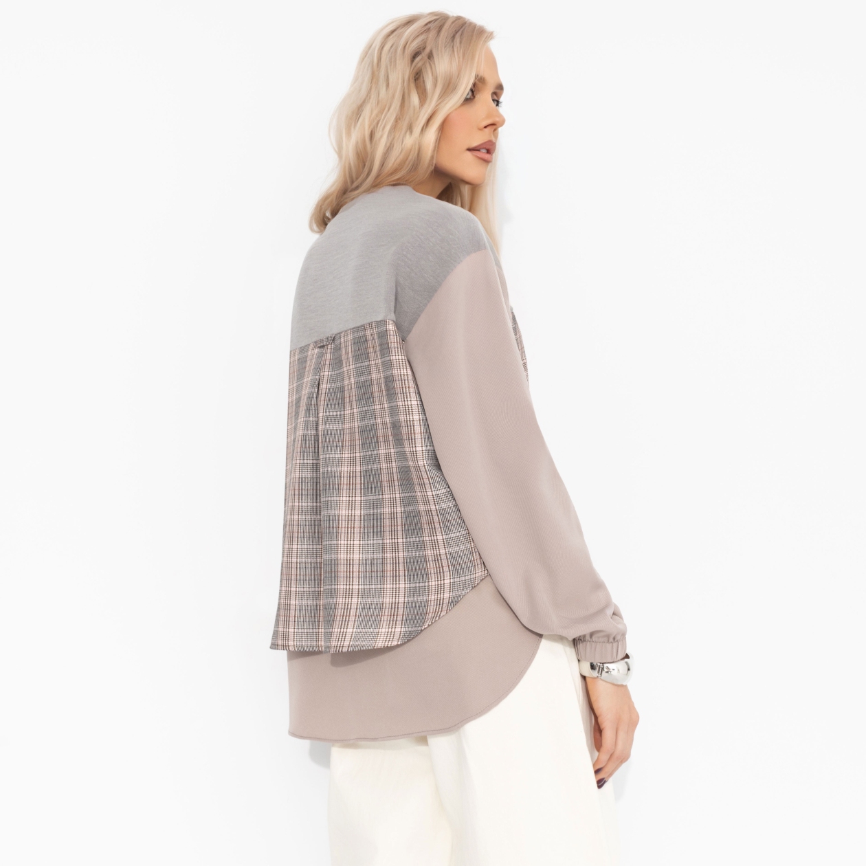 Свитшот комбинированный, Стиль по-взрослому (бежевый)