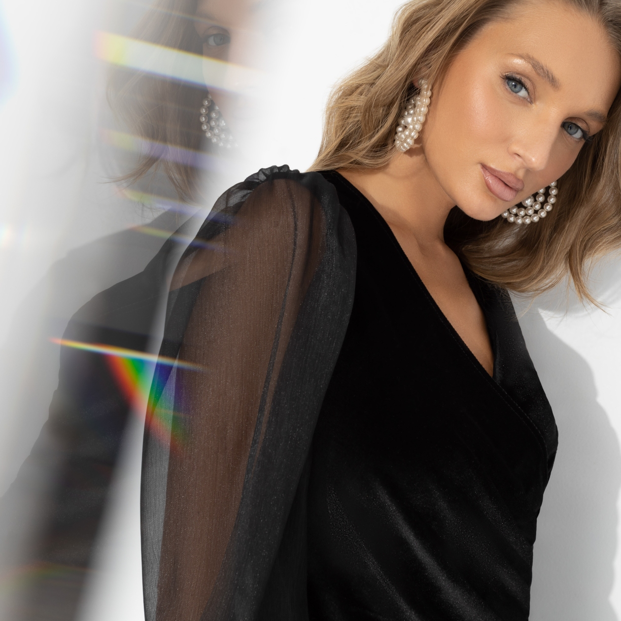 Платье из бархата с драпировкой, Роковая фантазия (полночь)