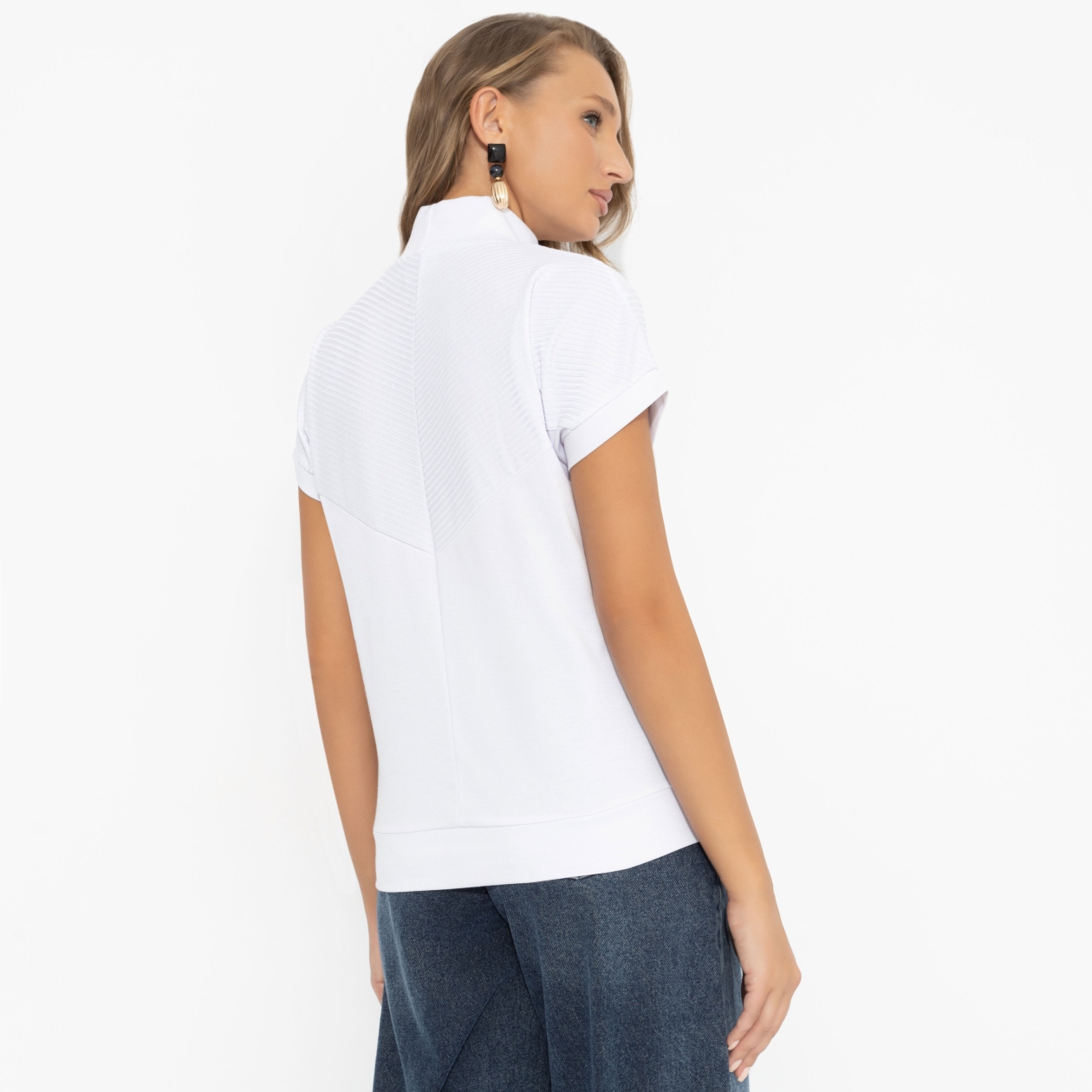 Водолазка в рубчик, Нота нежности (белая)