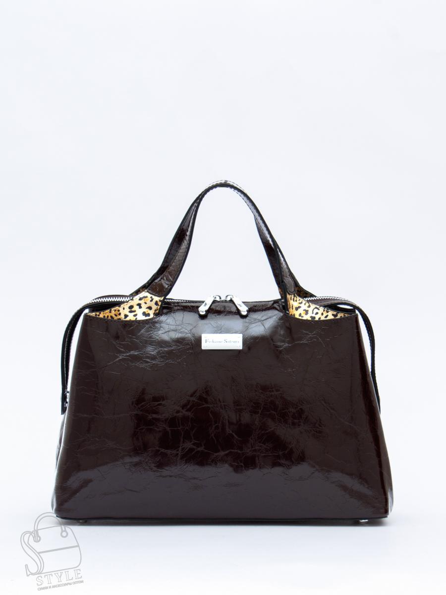 Сумка женская кожаная 9613-1S coffee Velina Fabbaino-Safenta