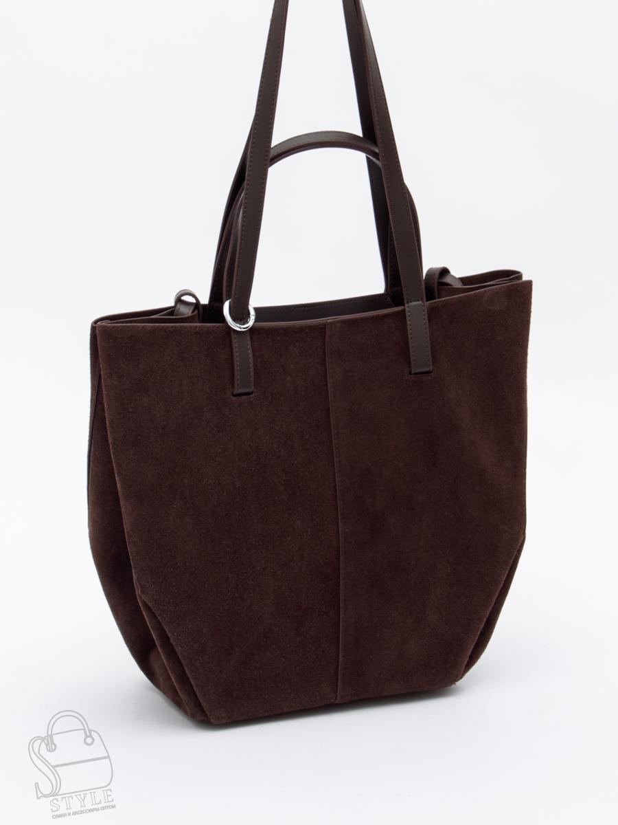 Сумка женская кожаная 2403YF d.coffee Polina&Eiterou