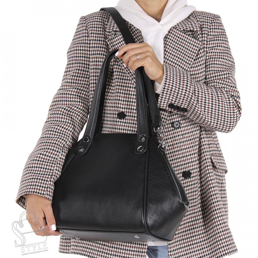 Сумка женская кожаная 0985C black Polina&Eiterou