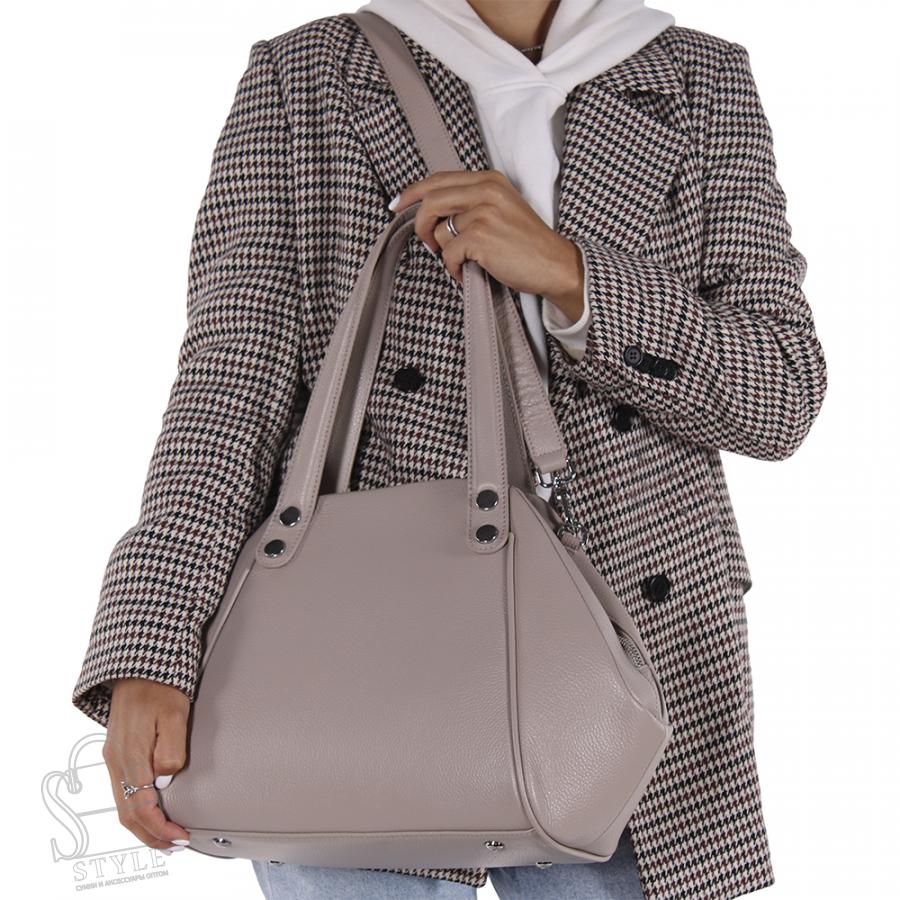 Сумка женская кожаная 0985C apricot Polina&Eiterou