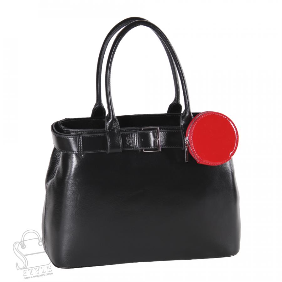 Сумка женская кожаная 1266TH black Polina&Eiterou
