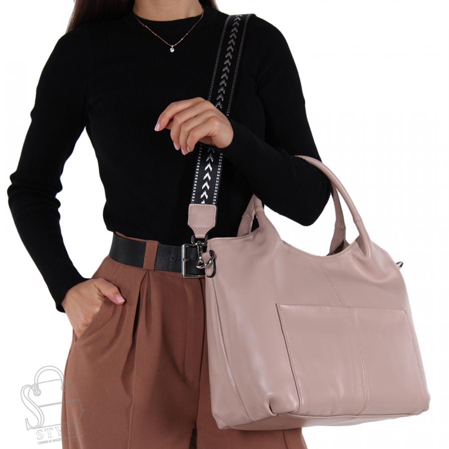 Сумка женская кожаная 7777VG apricot Vitelli Grassi