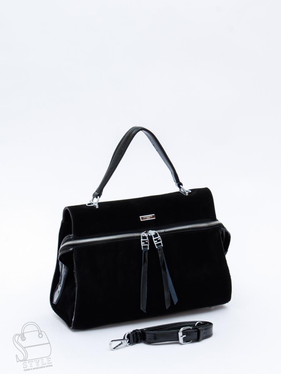 Сумка женская кожаная 9675MSS black Velina Fabbiano-Safenta