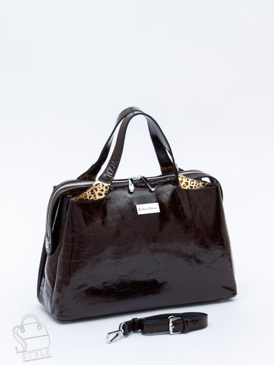 Сумка женская кожаная 9613-1S coffee Velina Fabbaino-Safenta