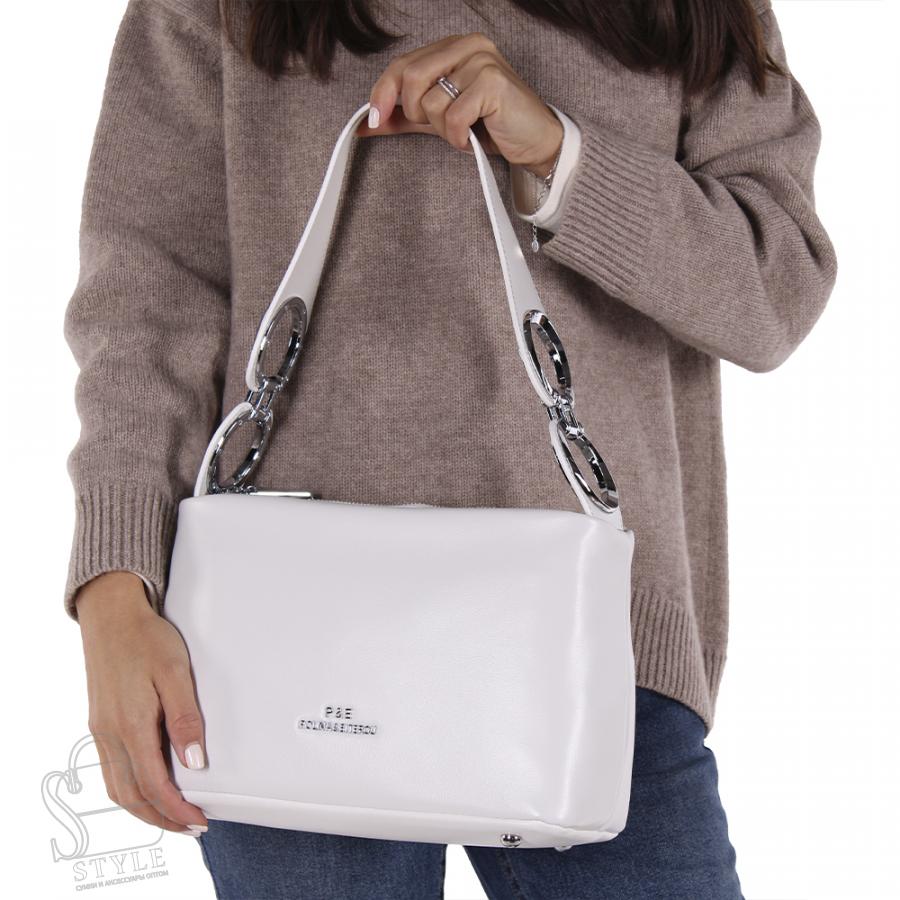 Сумка женская кожаная 2020Y white Polina&Eiterou