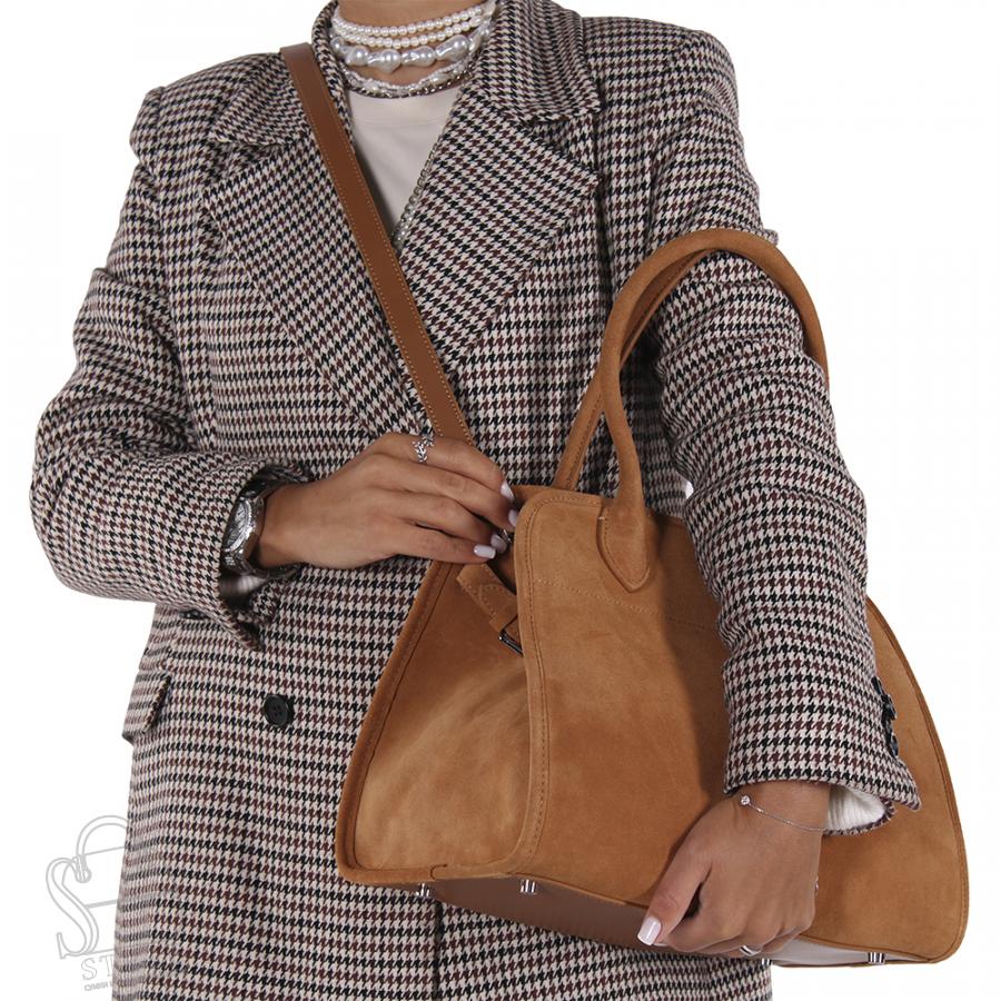 Сумка женская кожаная 1336THAA y.brown Polina&Eiterou в Новосибирске