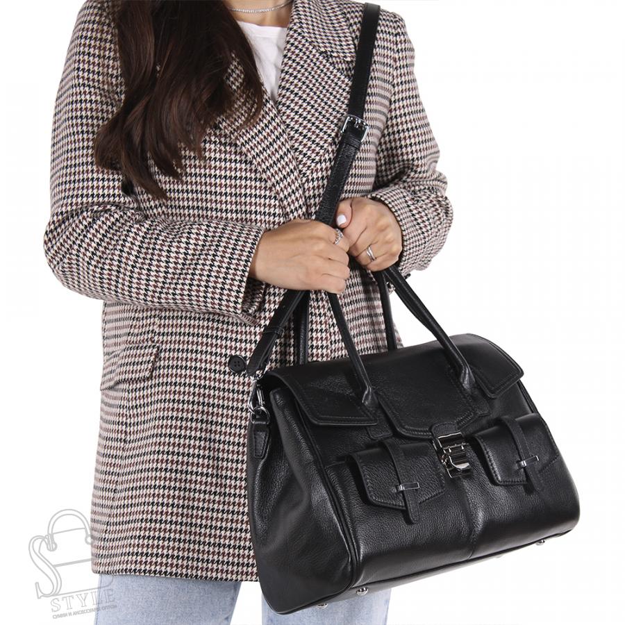 Сумка женская кожаная 2290Y black Polina&Eiterou