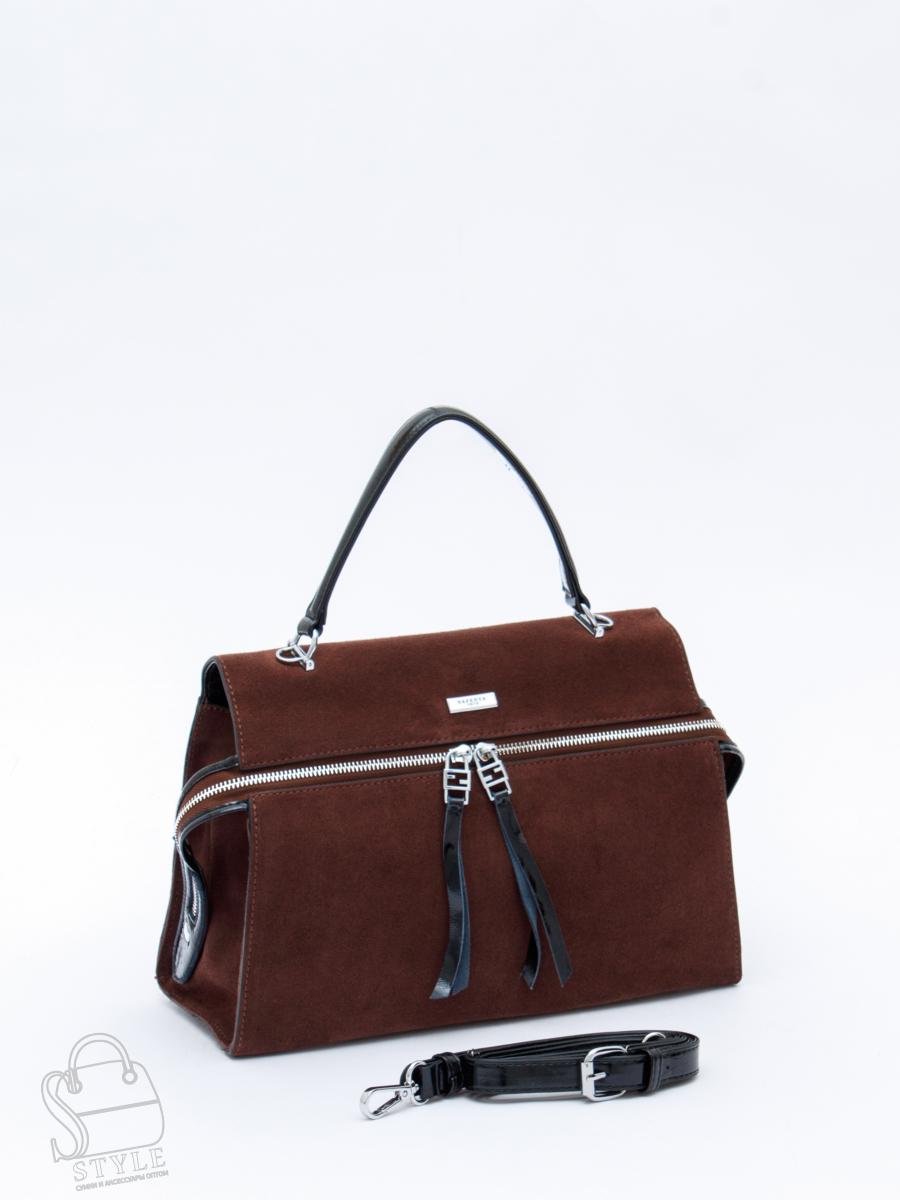 Сумка женская кожаная 9675MSS coffee Velina Fabbiano-Safenta в Новосибирске