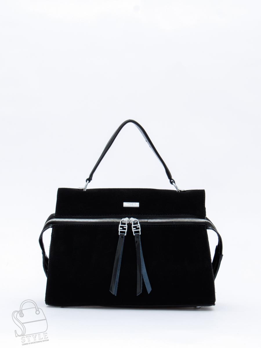 Сумка женская кожаная 9675MSS black Velina Fabbiano-Safenta