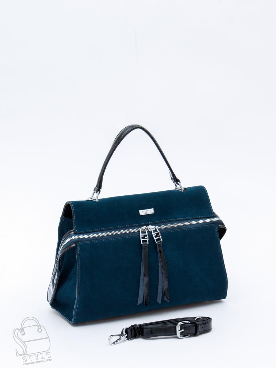 Сумка женская кожаная 9675MSS d.blue Velina Fabbiano-Safenta