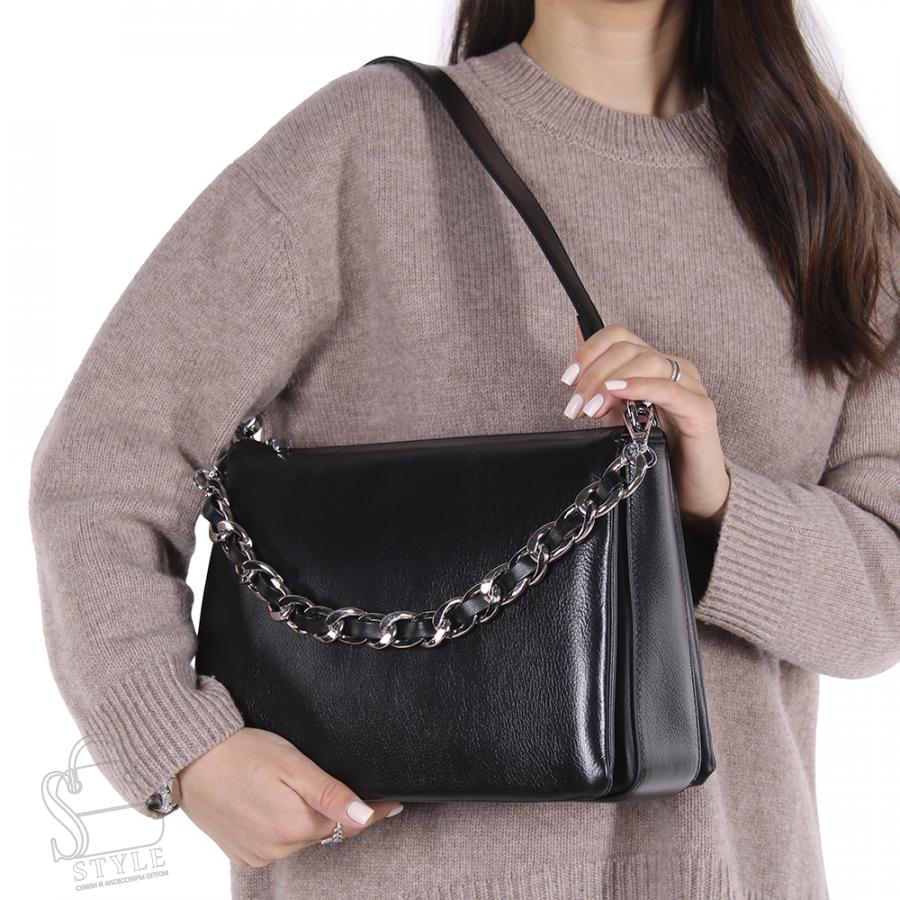 Сумка женская кожаная 3680VG black Vitelli Grassi