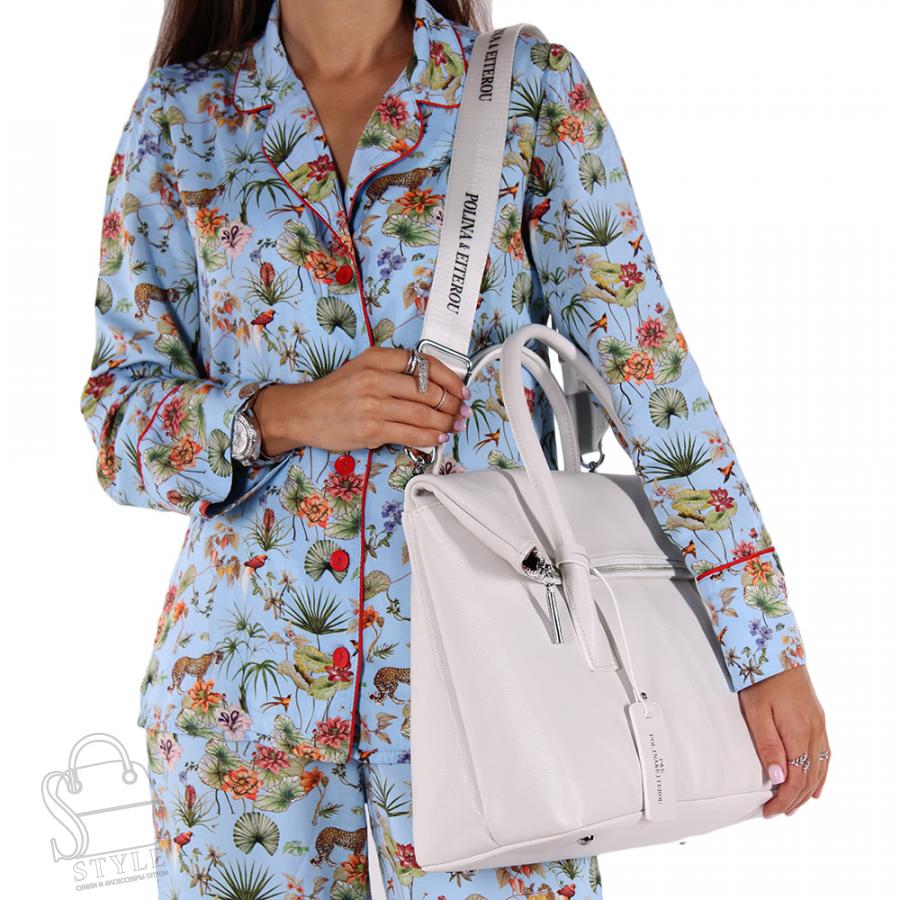 Сумка женская кожаная 1749Y white Polina&Eiterou в Новосибирске