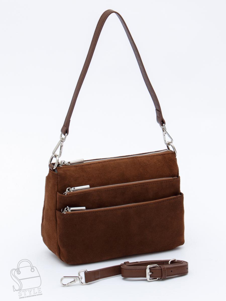 Сумка женская кожаная 8269PEF cocoa Polina&Eiterou