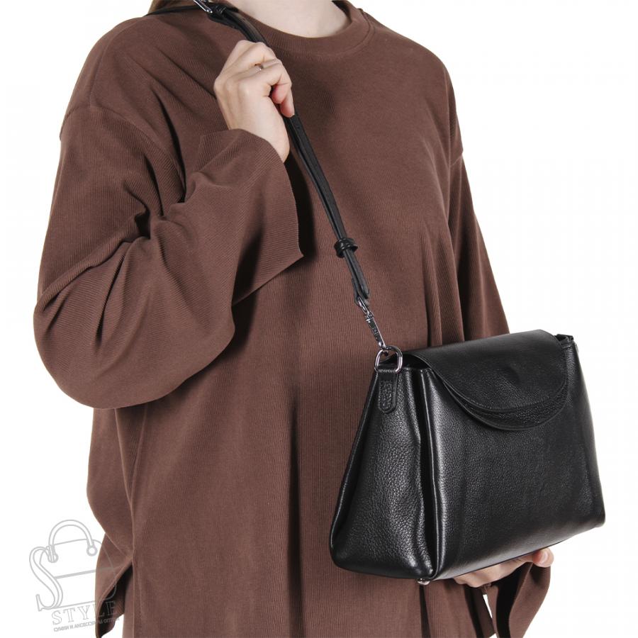 Сумка женская кожаная 2074-1Y black Polina&Eiterou