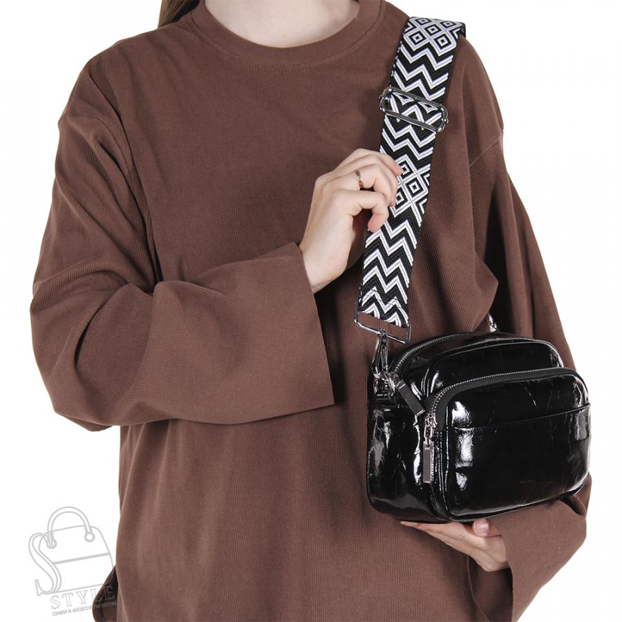 Сумка женская кожаная 941-1TH black Polina&Eiterou