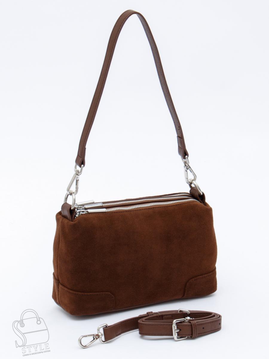 Сумка женская кожаная 5555PEF cocoa Polina&Eiterou