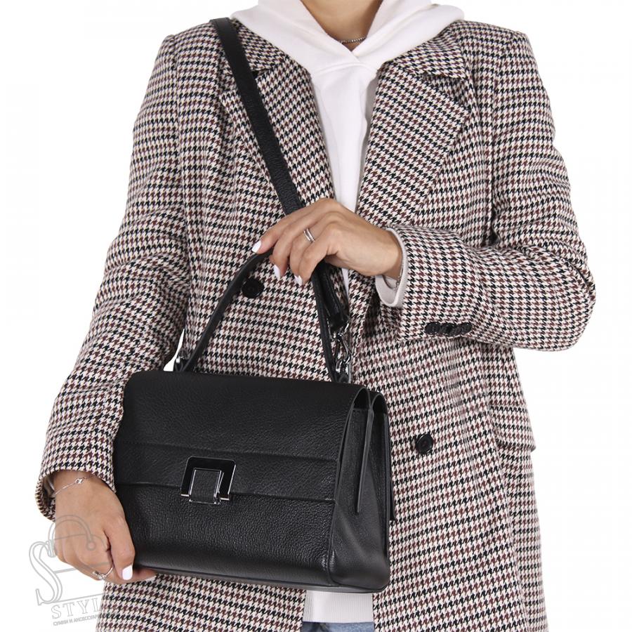 Сумка женская кожаная 2146-2Y black Polina&Eiterou