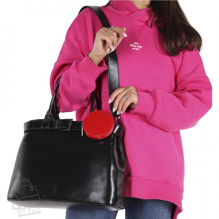 Сумка женская кожаная 1266TH black Polina&Eiterou