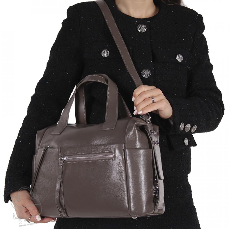 Сумка женская кожаная 6619VG gray Vitelli Grassi