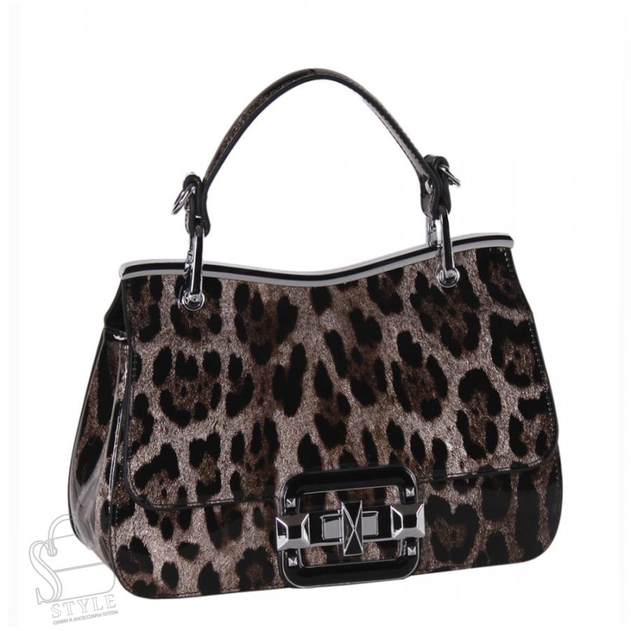 Сумка женская кожаная 6061Q leopard brown Polina&Eiterou