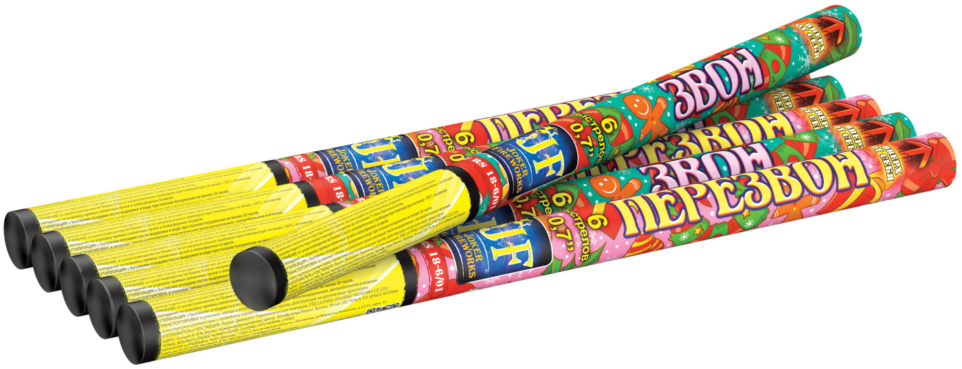 Римская свеча Звон-Перезвон 6 залпов 0.7 калибр JF RS18-6/01 Joker