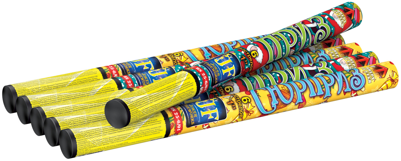 Римская свеча Приз Сюрприз 6 залпов 1.0 калибр JF RS25-6/01 Joker