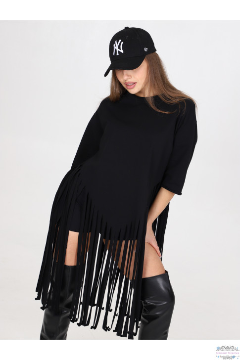 Футболка ДО-138 черный с бахромой