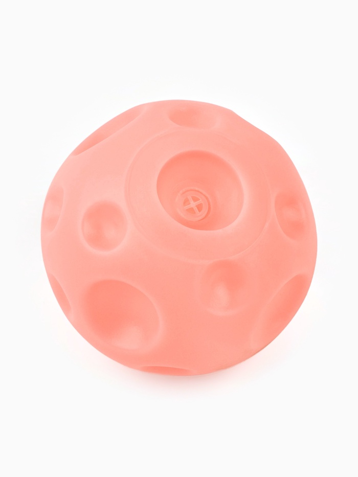 Игрушка пищащая «Мячик планета» для собак, 6.5 см, розовая