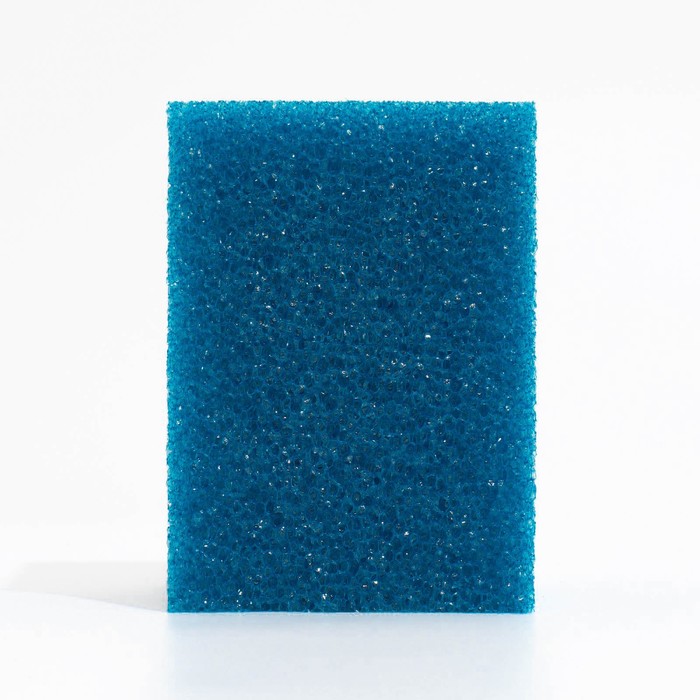 Губка прямоугольная для фильтра № 10, крупнопористая, 10×10×14 см, синяя