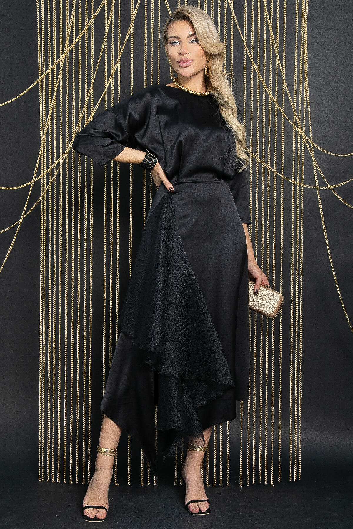 Платье вечернее Дерзкая элегантность (черное) П14470-7М