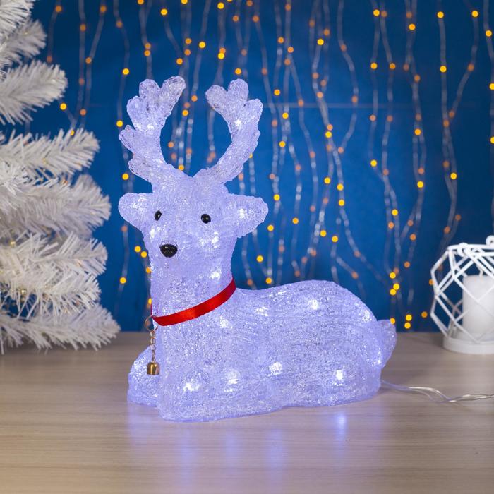 Светодиодная фигура «Оленёнок» 26×30×13 см, акрил, 30 LED, 220 В, свечение белое