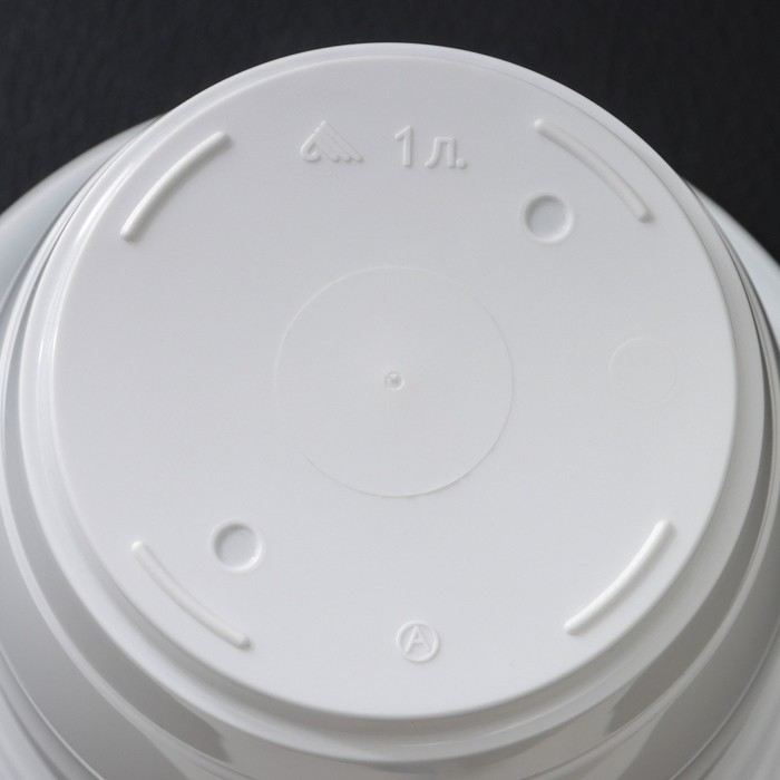 Горшок для цветов с поддоном «Виола», 1 л, пластиковый, белый