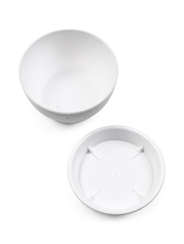 Горшок для цветов «Фиалочка», 500 мл, d=12.5 см, h=7 см, пластиковый, белый