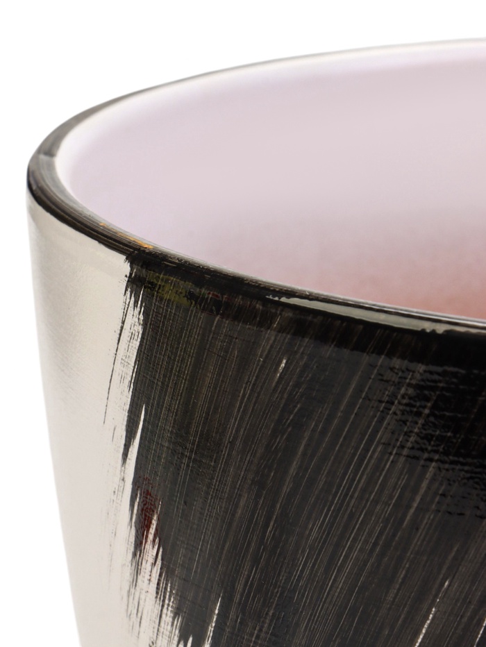 Горшок для цветов «Штрих», 5 л, d=22 см, h=19.5 см, с поддоном, керамика, белый