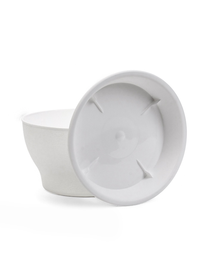 Горшок для цветов «Фиалочка», 800 мл, d=14 см, h=8 см, пластиковый, белый