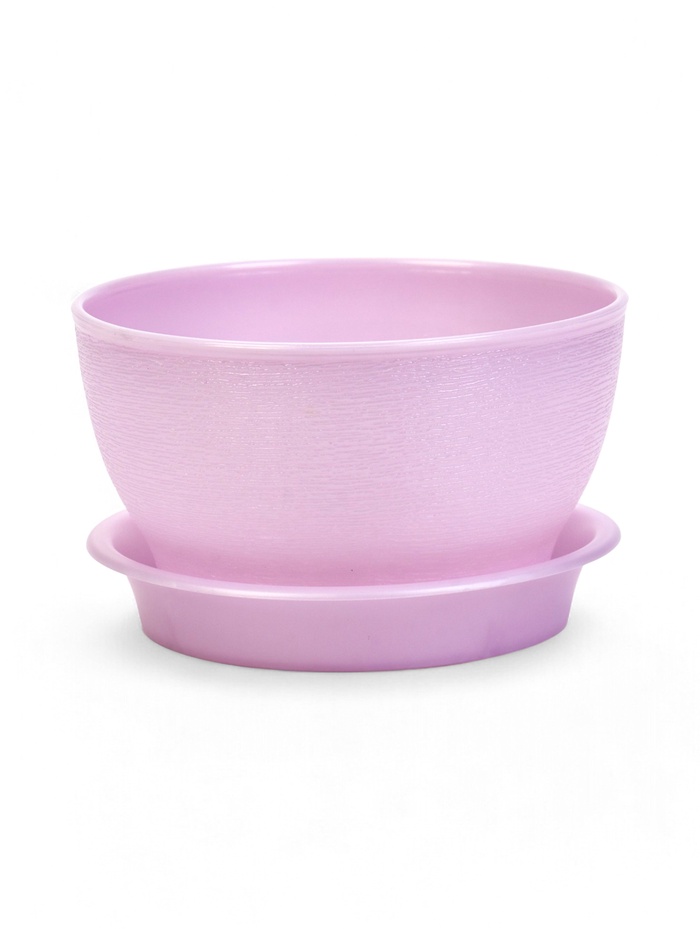 Горшок для цветов «Фиалочка», 500 мл, d=12.5 см, h=7 см, пластиковый, сиреневый