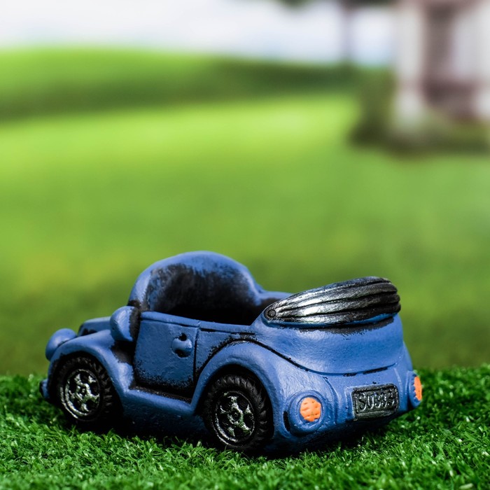 Горшок для цветов «Машинка» керамический, 200 мл, 14×8×7.5 см, синий