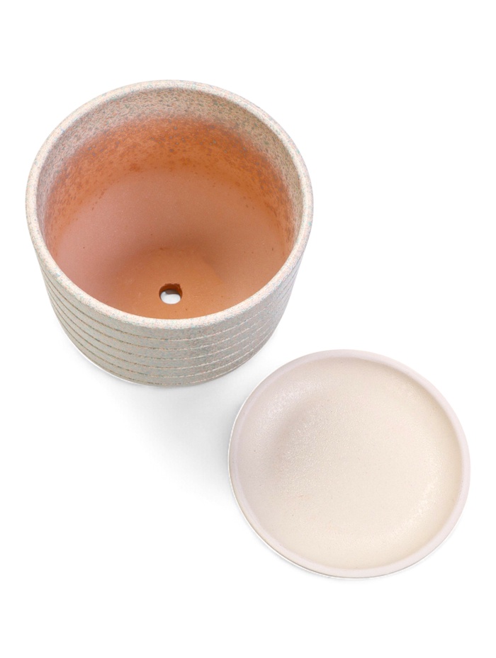 Горшок для цветов «Пряности», 1.6 л, d=15.5 см, h=12.5 см, керамический, с поддоном, белый