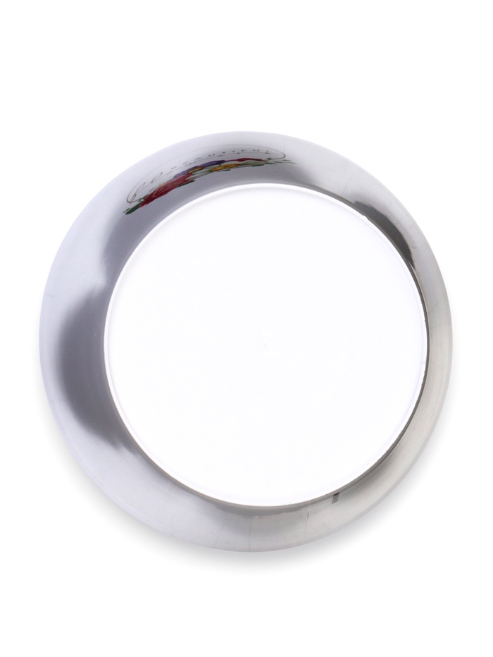 Кашпо для цветов «Цветы», 800 мл, d=12 см, h=11 см, пластиковое, белое