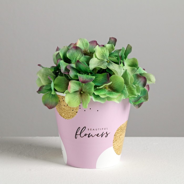 Кашпо для цветов Beautiful flowers, 800 мл, d=12 см, h=11 см, пластиковое