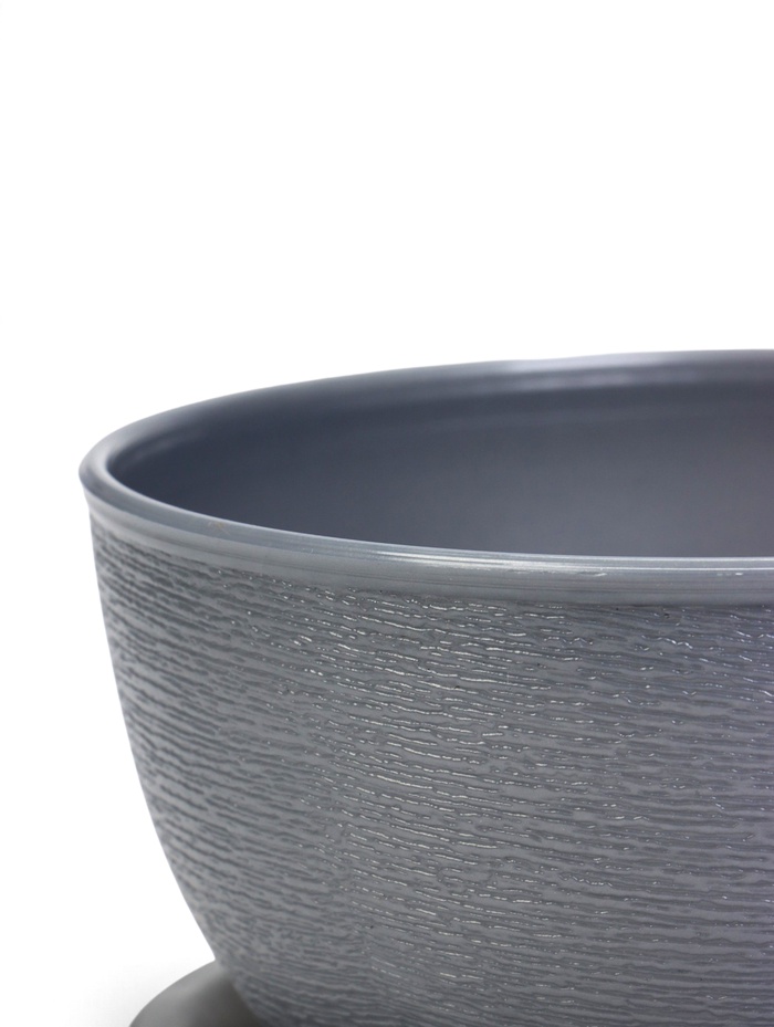 Горшок для цветов «Фиалочка», 500 мл, d=12.5 см, h=7 см, пластиковый, серый