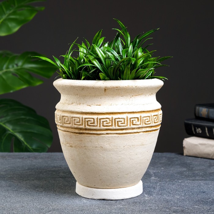 Горшок для цветов, «Аттика», 2.3 л, d=18 см, h=16 см, керамический, с поддоном