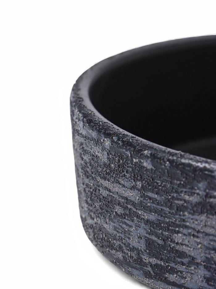 Горшок - бонсайница «Сиде», для кактусов и суккулентов, 1 л, d=18 см, h=6.5 см, керамика, с поддоном, пепельный
