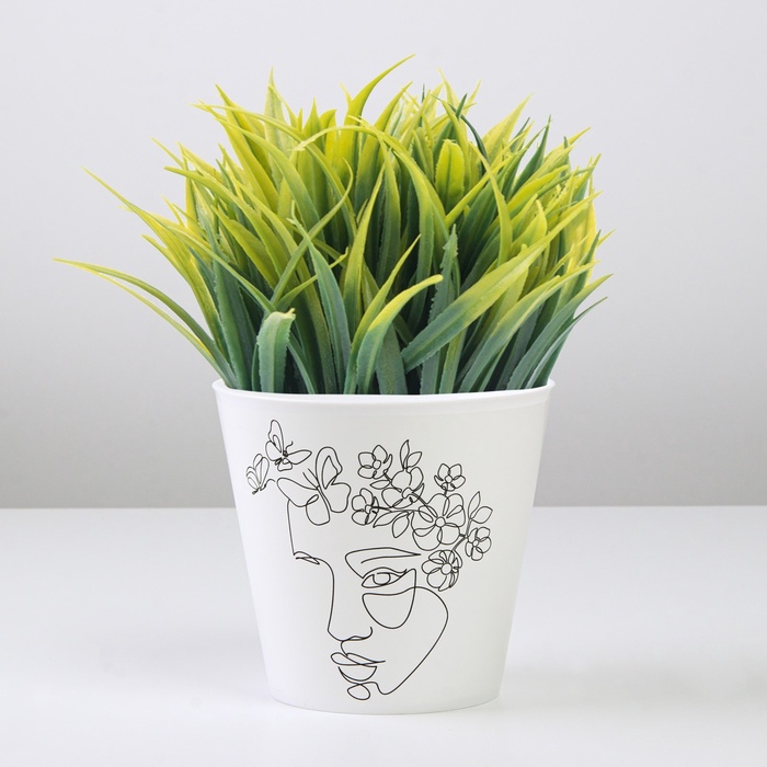 Кашпо для цветов «Силуэт», 800 мл, d=12 см, h=11 см, пластиковое